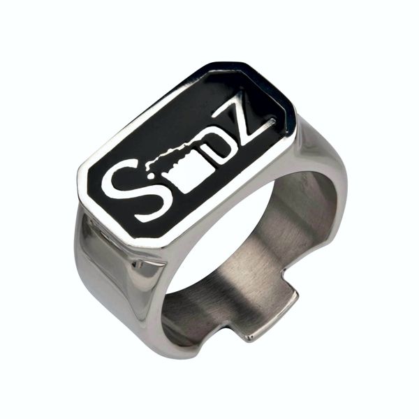 Stainless Steel 'Sudz' Bottle Opener Ring by INOX - Click Image to Close